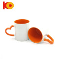 Personalisierte 11oz Herz -Handle Red Color Sublimation Kaffeetassen